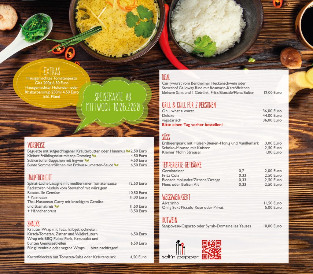 salt´n pepper Speisekarte ab 10.06.2020 salt'n pepper catering