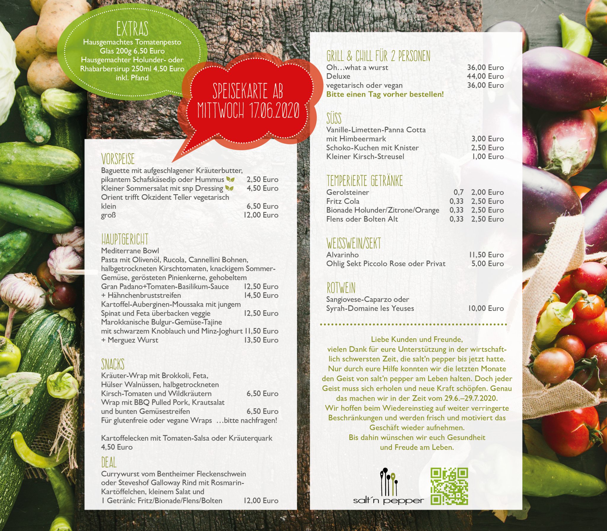 salt´n pepper Speisekarte ab 17.06.2020 salt'n pepper catering